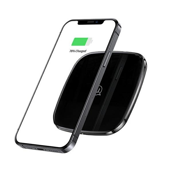 Chargeur Inductive USAMS 15W Zinc Alloy Ultra Thin Fast Charger US-CD154 CD154CDX01 Black