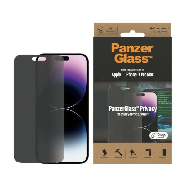 Glass PanzerGlass Classic Fit iPhone 14 Pro Max 6.7" Privacy Screen Protection Antibacterial P2770