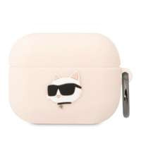 Karl Lagerfeld KLAPRUNCHP AirPods Pro kryt růžový/růžový Silikonová hlava Choupette 3D