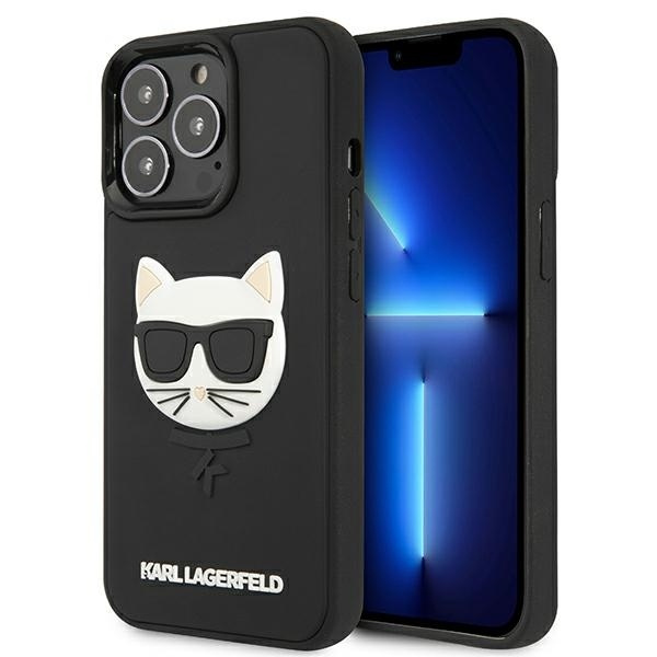 Pouzdro KARL LAGERFELD Apple iPhone 13 13 Pro 3D Gumová Choupette Black Hardcase