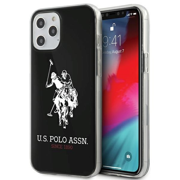 Pouzdro US POLO Apple iPhone 12 Pro Max 6.7 Shiny Big Logo USHCP12LTPUHRBK Černé pouzdro