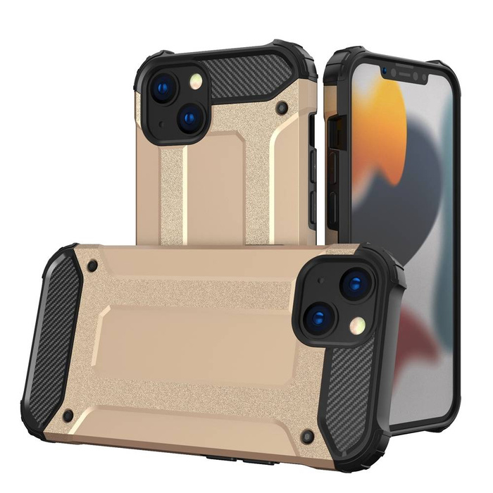 Hybride Armor blindé coque couverture iPhone 13 or