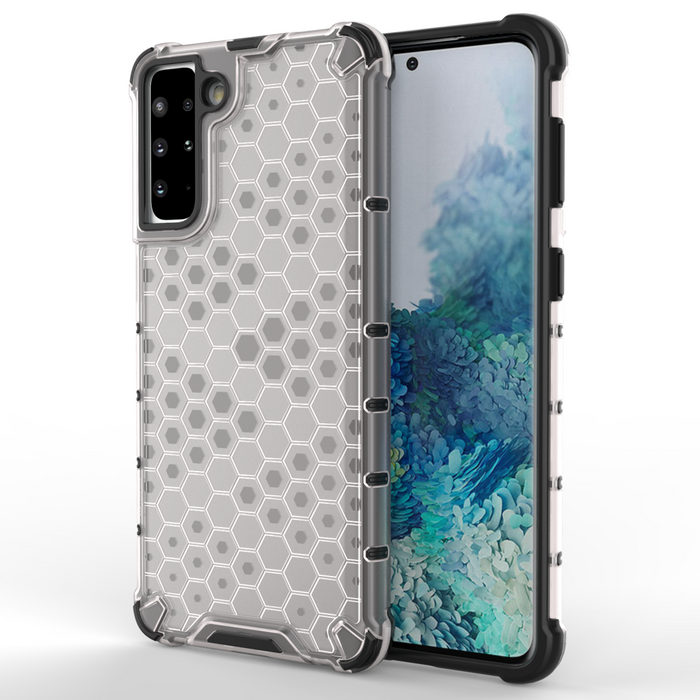 Honeycomb pouzdro pancéřový kryt s gelovým rámečkem Samsung Galaxy S22 transparentní