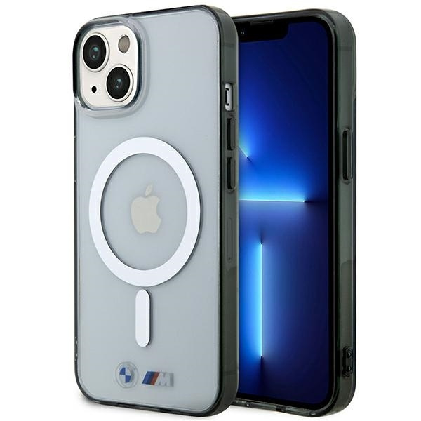 Case BMW BMHMP14SHCRS iPhone 14 6.1" transparent hardcase Silver Ring MagSafe