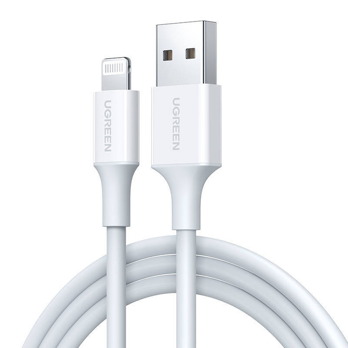 Cable Lightning a USB UGREEN 2,4A US155, 0,25m (blanco)