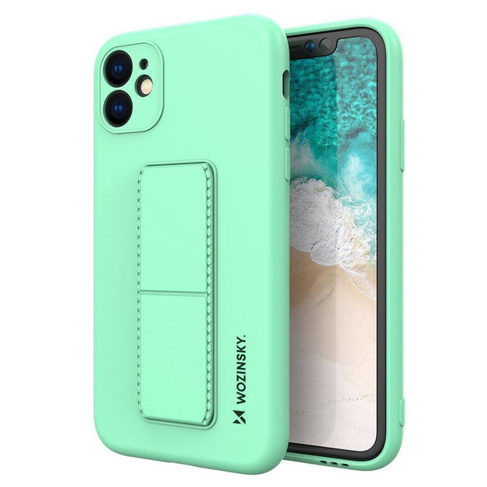 Wozinsky Kickstand Case Silikonový kryt stojanu pro Samsung Galaxy A22 4G Mint