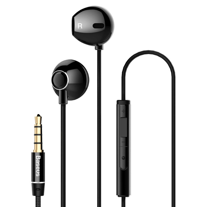 Baseus Encok H06 Lateral Earphones Earbuds Headphones with Remote Control black (NGH06-01)