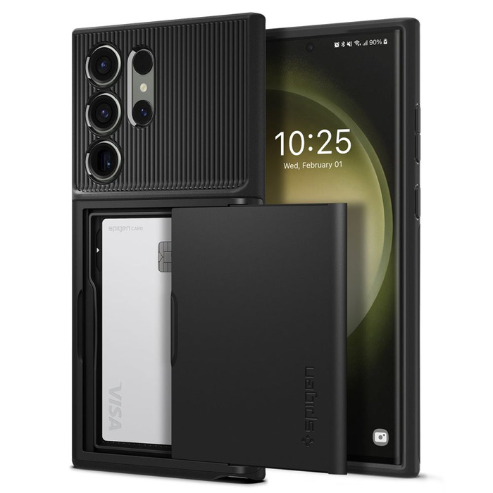 Cover Spigen Slim Armor Cs Galaxy S23 Ultra Nero Case