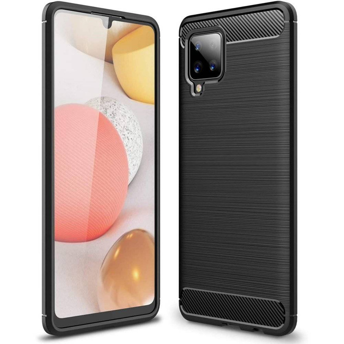 Carbone Case flexible coque couverture Samsung Galaxy A42 5G noir