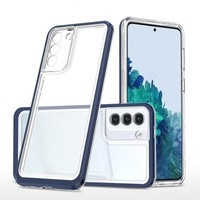Obal Průhledný kryt 3v1 Obal pro Samsung Galaxy S23+ Silikonový Kryt s rámečkem Blue Case