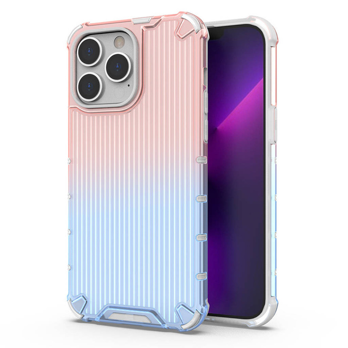 Obal Ombre Protect Case obal pro iPhone 13 Pro Max pancéřový kryt růžový a modrý Case