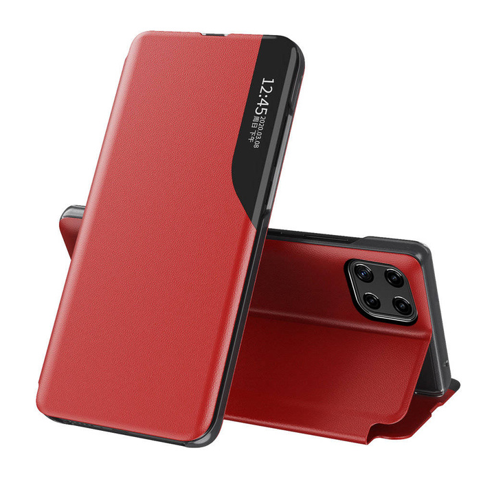 Custodia in ecopelle View Case elegante custodia tipo libreria con cavalletto per Samsung Galaxy A22 4G rosso