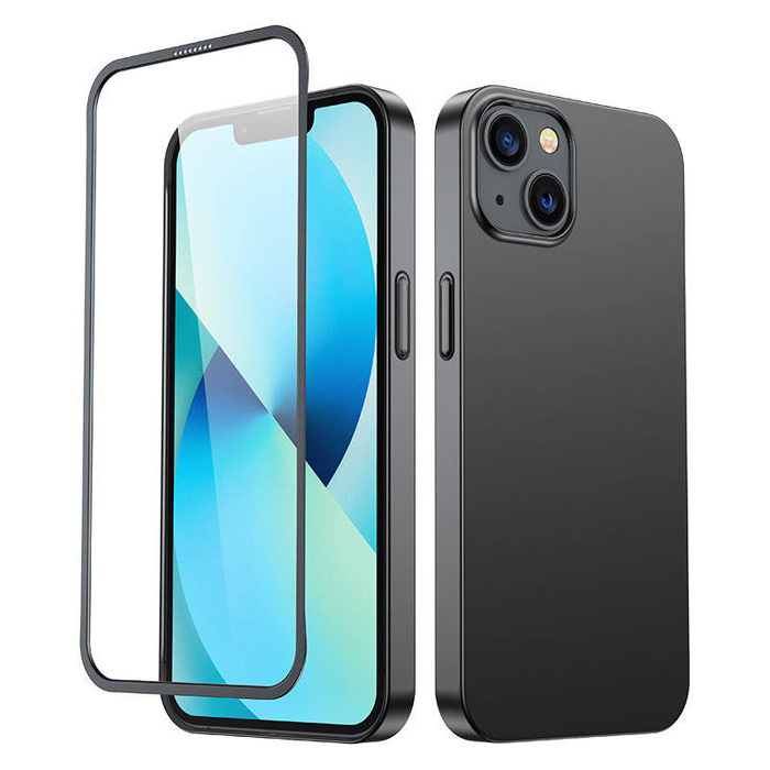 Joyroom 360 Full Case pouzdro kryt pro iPhone 13 zadní a přední kryt + tempered Glass černý (JR-BP927 black)