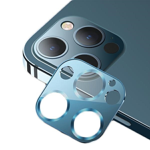 Sklo Tvrzené sklo USAMS Apple iPhone 12 Pro Max Camera Lens Glass Metal Blue Ochranné sklo na fotoaparát