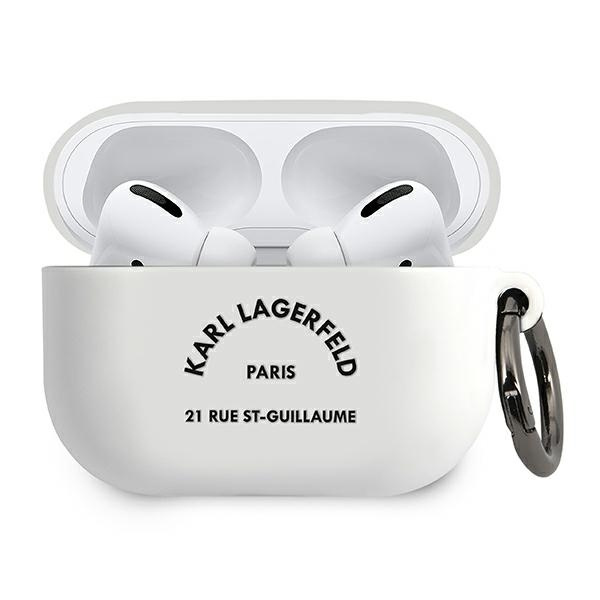 Coque KARL LAGERFELD Apple Étui en silicone blanc pour AirPods Pro