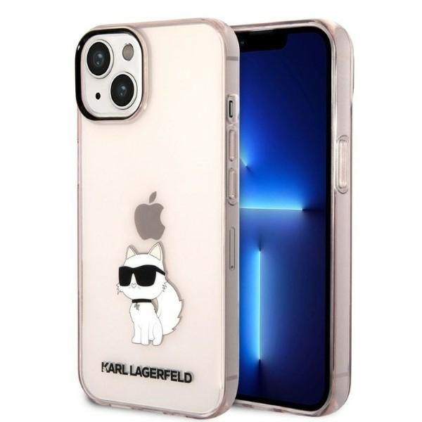 Pouzdro Karl Lagerfeld iPhone 14 6,1" růžová/růžová hardcase Ikonik Choupette