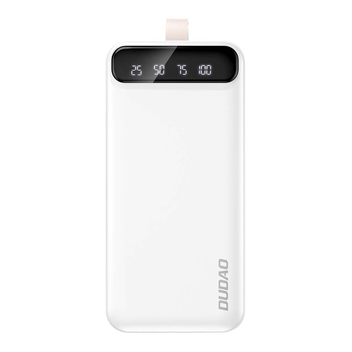 Dudao power banka 30000 mAh 3x USB s LED světlem bílá (K8s+ bílá)