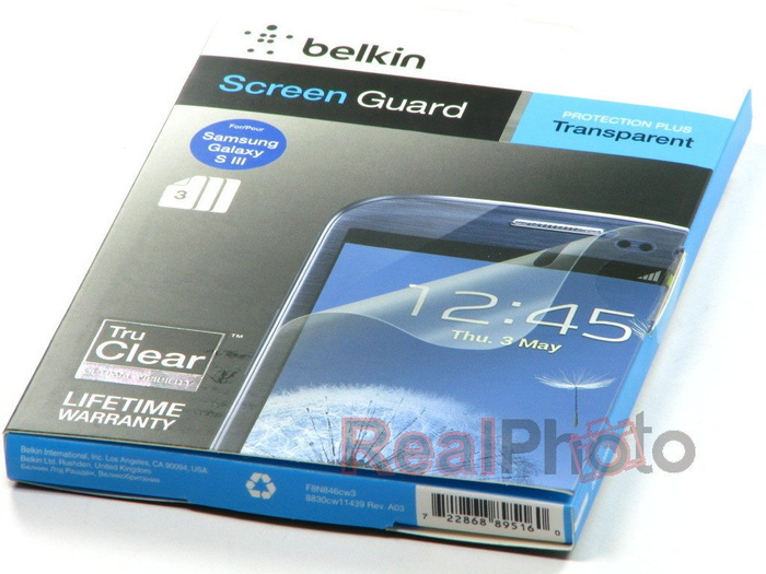 BELKIN Clear Protective Film Samsung Galaxy S3 I9300 Clear