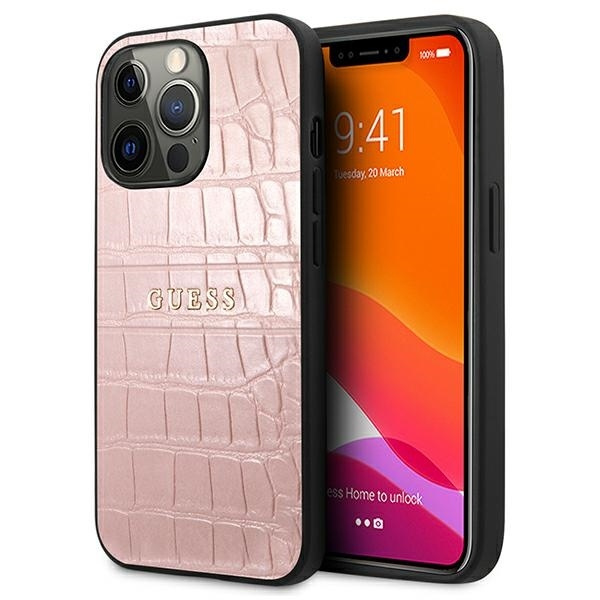 Růžové Pouzdro GUESS Apple iPhone 13 13 Pro Case Strap Collection