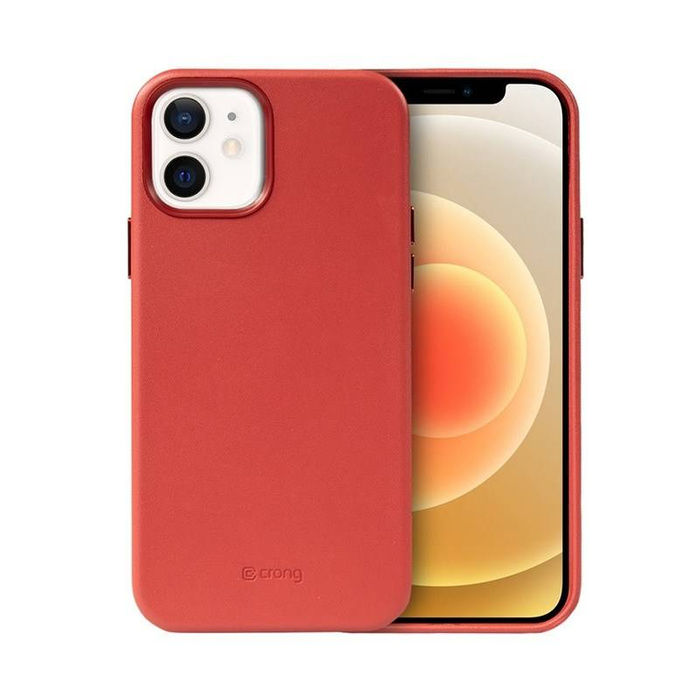 Hülle Crong Essential Cover - LederHülle iPhone 12 / iPhone 12 Pro (rot) Hülle