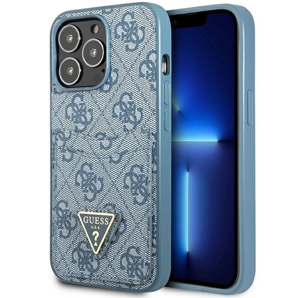 Case GUESS Apple iPhone 13 Pro Max 4G Triangle Logo Cardslot Blue Hardcase