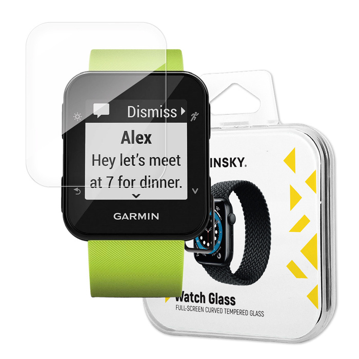 Wozinsky Full Glue Tempered Glass Gehärtetes Glas für Garmin Forerunner 35 9H Vollbildabdeckung mit schwarzem Rahmen