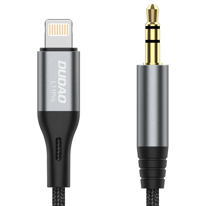 Dudao cable audio Lightning - mini jack 3.5mm gray (L11PRO)