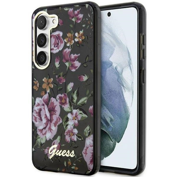 Obal Guess GUHCS23MHCFWSK S23 Plus S916 black/black hardcase Flower Collection Case