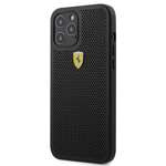 FERRARI Hülle Apple iPhone 12 Pro Max On Track Perforiert Schwarz Hardcase