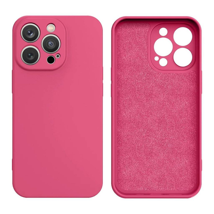 Funda de silicona para iPhone 13 Pro Max funda de silicona fucsia