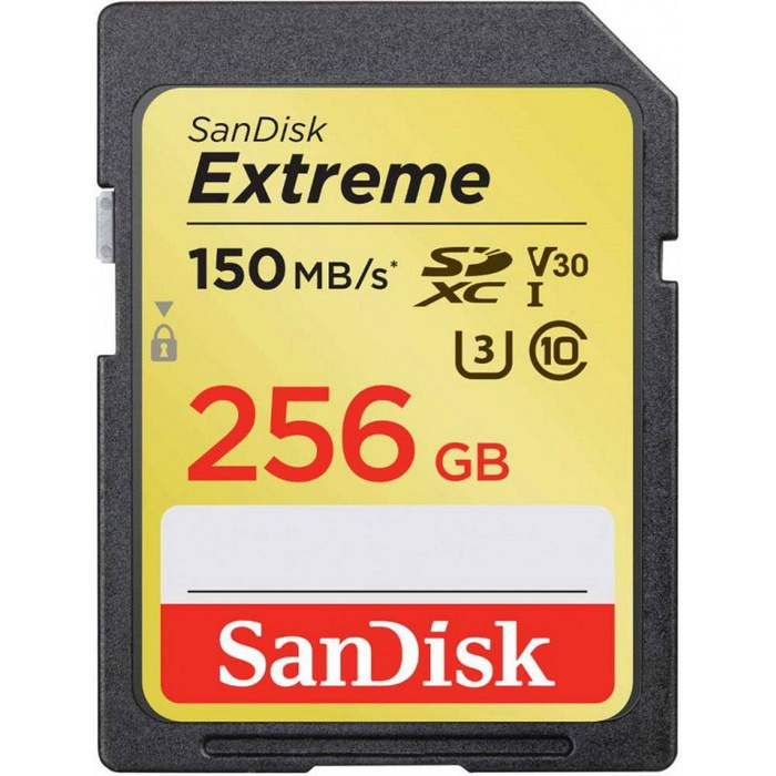 Carte mémoire SanDisk Extreme SDXC 256 GB 150/70 MB/s V30 UHS-I U3