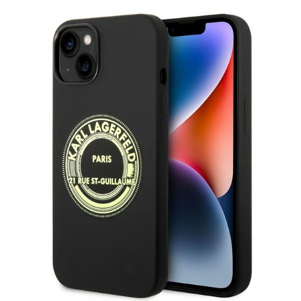 Hülle KARL LAGERFELD Apple iPhone 14 Plus Silikon RSG Schwarz Hartcase