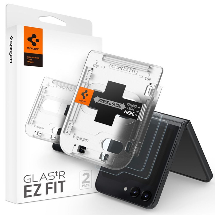 Tempered Glass Spigen GLAS.TR "EZ FIT" 2 BALENÍ GALAXY Z Flip 5 ČIRÉ