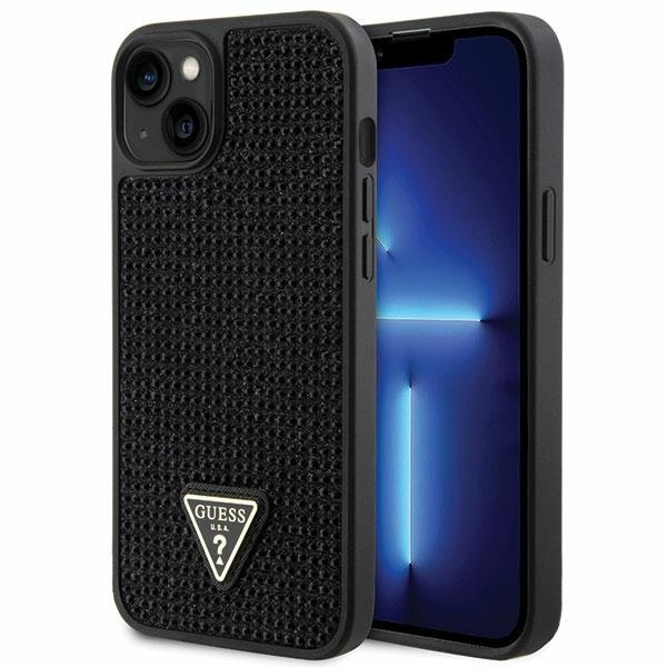 Case Guess GUHCP14MHDGTPK iPhone 14 Plus 6.7" black/black hardcase Rhinestone Triangle Case