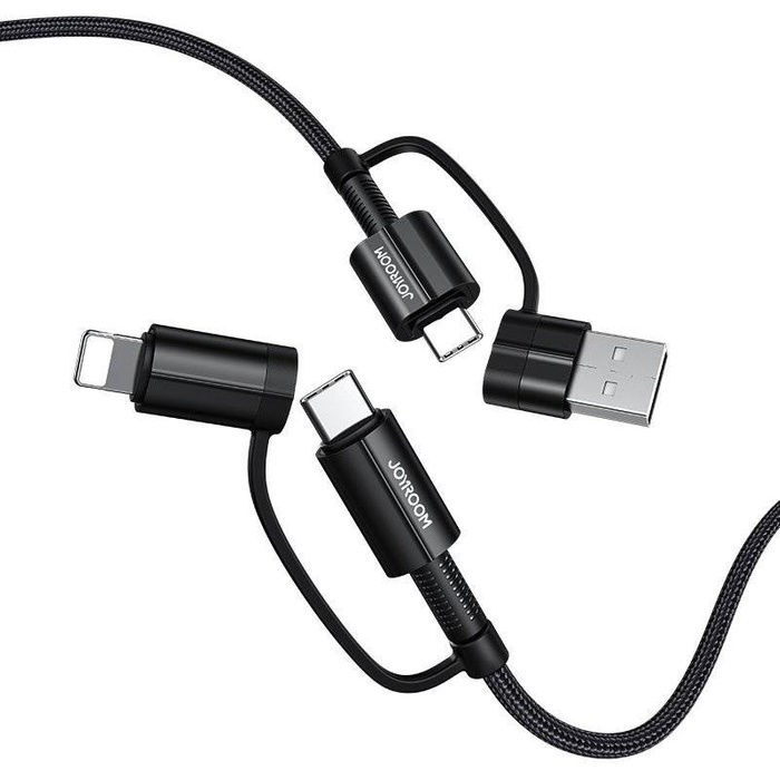 Joyroom 4v1 kabel pro USB typu C / USB - USB typu C / Lithtning Quick Charge Power Delivery 3 A 60 W 1,8 m černý (S-1830G3)