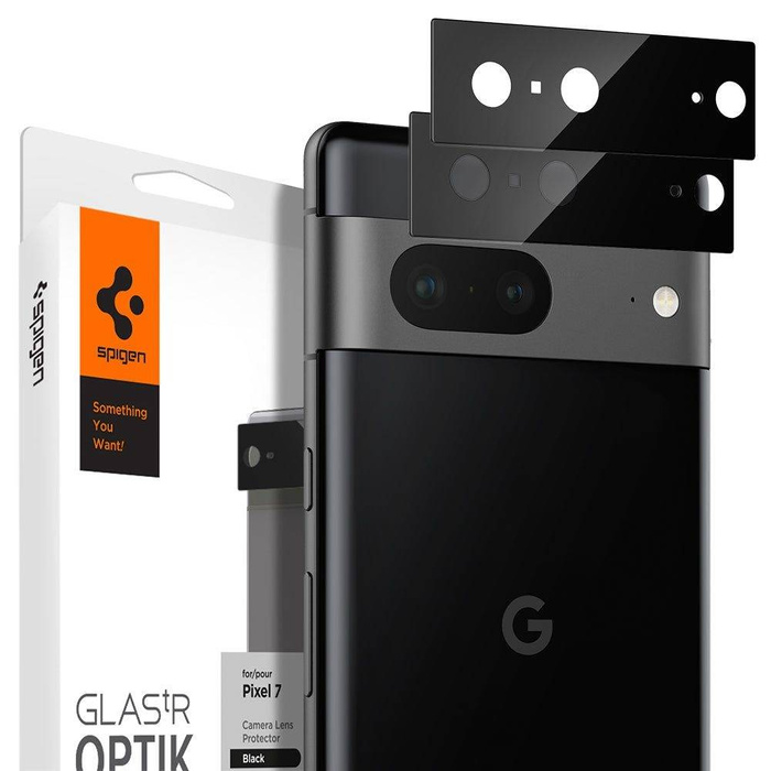 PROTEZIONE DELLA FOTOCAMERA Spigen OPTIK.TR PROTEZIONE DELLA FOTOCAMERA 2-PACK GOOGLE PIXEL 7 NERO