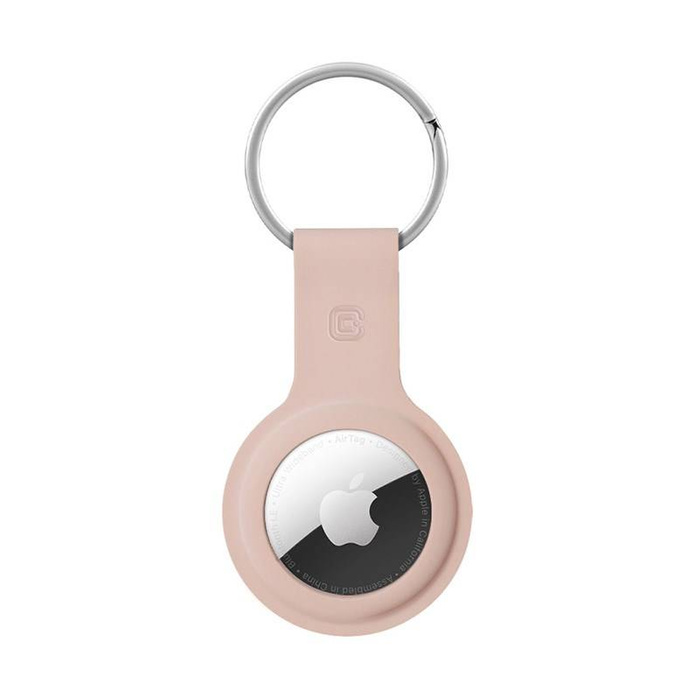 CRONG Apple AirTag Silicone Case with Key Ring (Sand Pink)