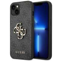Case Guess iPhone 14 6.1" grey/grey hardcase 4G Big Metal Logo