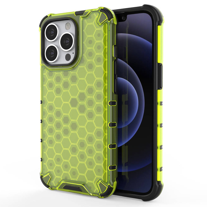 Cover per armatura a nido d&#39;ape con paraurti in TPU per iPhone 13 Pro verde