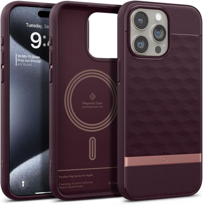 Obal Caseology Parallax Mag MagSafe iPhone 15 Pro Burgundy Case