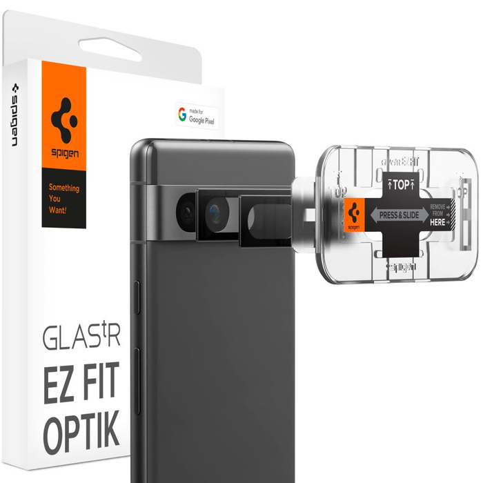 Protector de cámara Spigen Optik.tr "ez Fit" Protector de cámara 2-pack Google Pixel 7A Negro