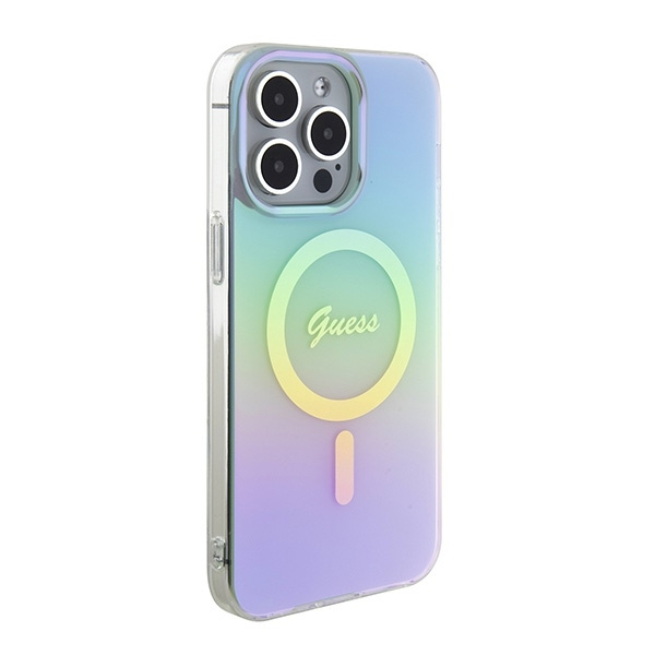 Case Guess GUHMP15XHITSQ iPhone 15 Pro Max turquoise/turquoise hardcase IML Iridescent MagSafe Case