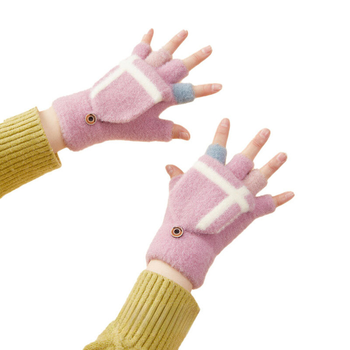 Gants de téléphone hiver femme/enfant - rose