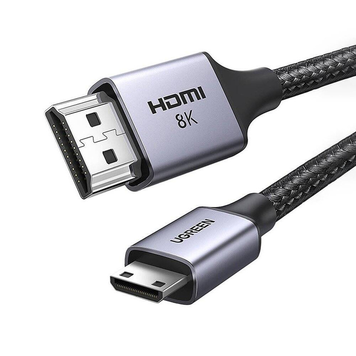 Kabel mini HDMI - HDMI Ugreen HD163 8K 2m - šedý