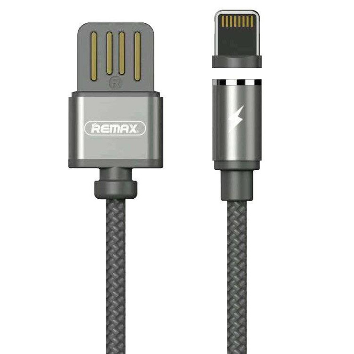 Magnetický USB / Lightning kabel Remax Gravity RC-095i s 1M 1A LED lampou, černá