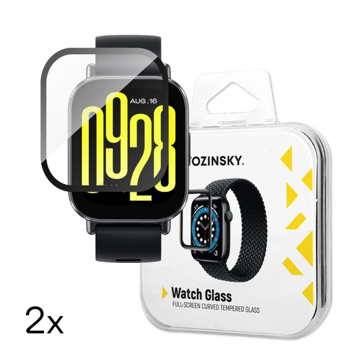 Wozinsky Full Glue gehärtetes Glas für Xiaomi Redmi Watch 5 Active (2 Stück)