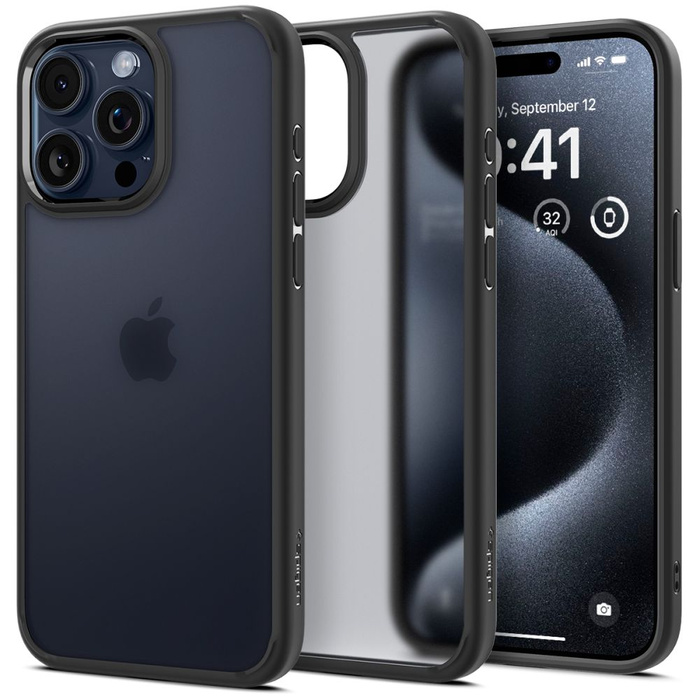 Obal Spigen Ultra Hybrid iPhone 15 Pro Max Frost Black Case