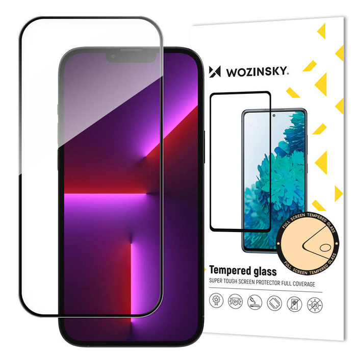 Wozinsky super durable Full Glue tempered glass full screen with frame Case Friendly iPhone 14 Pro Max Black