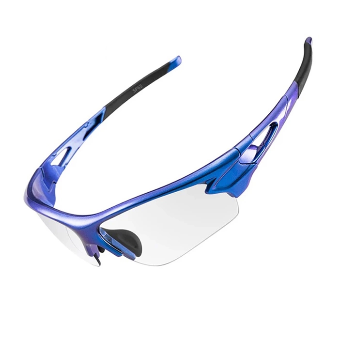 Lunettes de vélo photochromiques UV400 Rockbros 10069 bleues