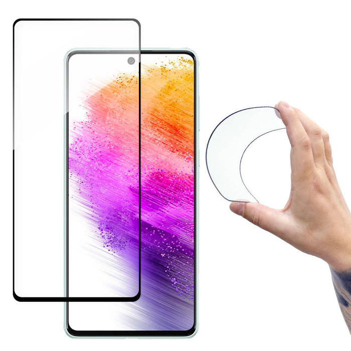 Wozinsky Full Cover Flexi Nano Glasfolie gehärtetes Glas mit Rahmen für Samsung Galaxy A73 transparent